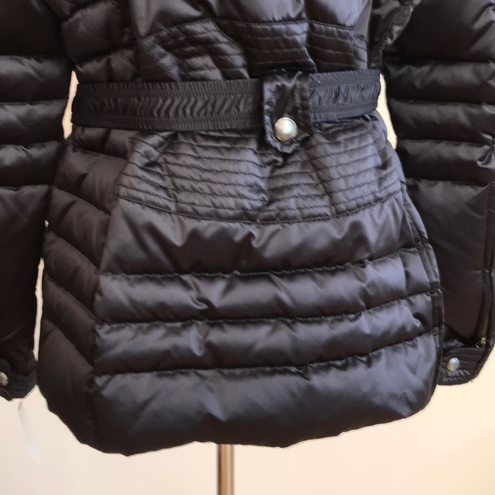 Andrew Marc Quilted Down Belted Satin Puffer Coat Jacket Black Size XL NWT - Picture 10 of 17
